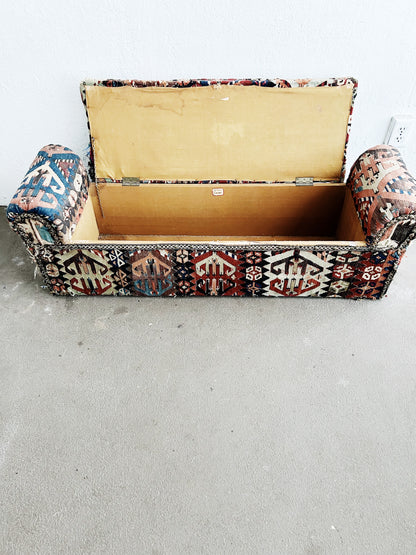 Antique Kilim Storage Bench