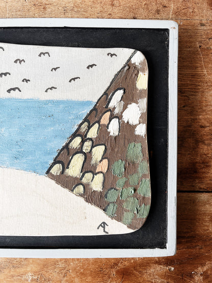 Vintage Allen Cook Ceramic Slab Painting