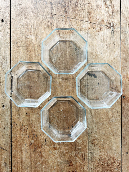 Vintage French Arcorac Clear Glass Bowls