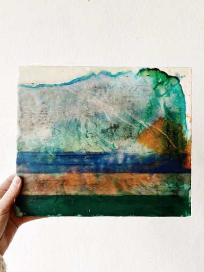 Original Abstract Encaustic Painting