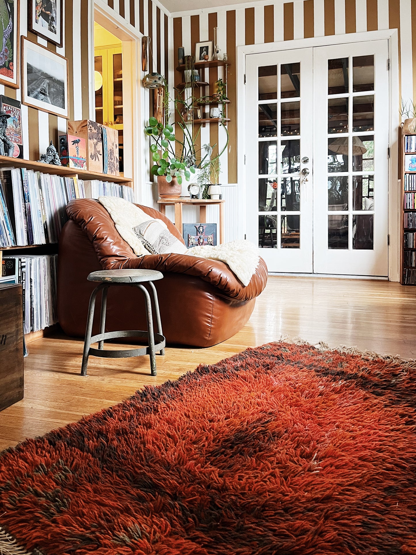 Vintage Rya Style Wool Shag Rug