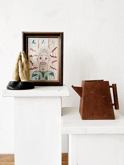 Wood Folk Art Pitcher