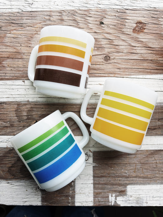 Mid Century Glasbake Mugs Set of Three