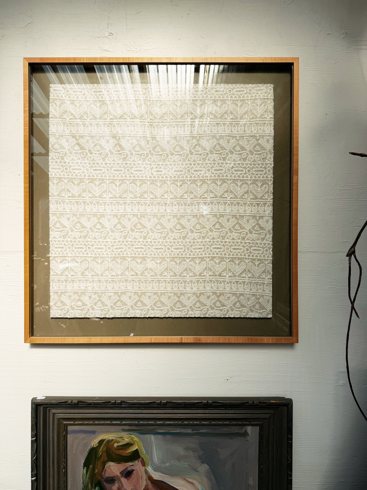 Vintage Framed Textile Art