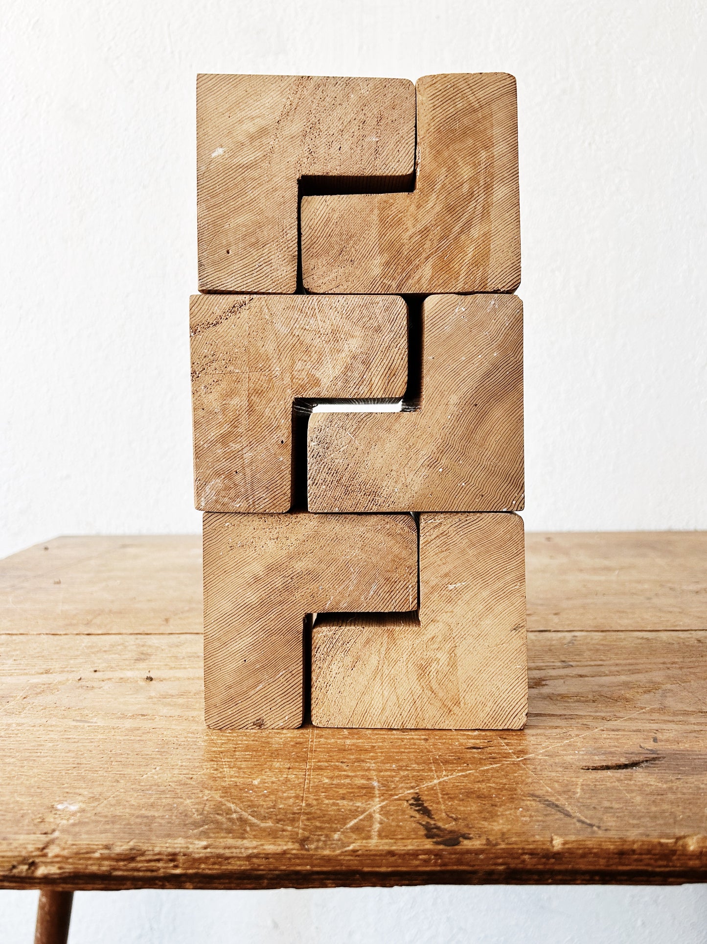 Handmade Wood Puzzle Sculpture