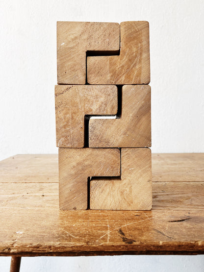 Handmade Wood Puzzle Sculpture