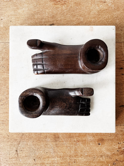 Vintage Wooden Candleholders