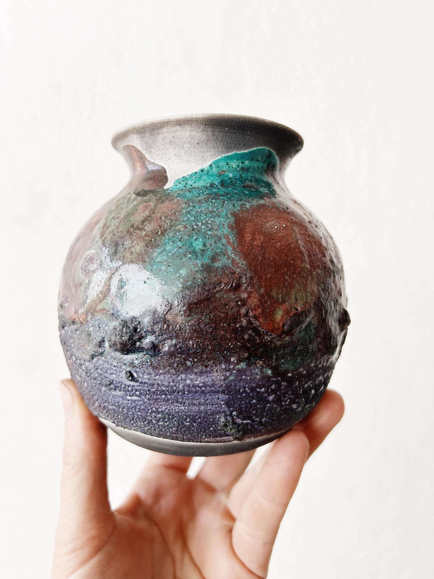 Raku Studio Pottery Vase
