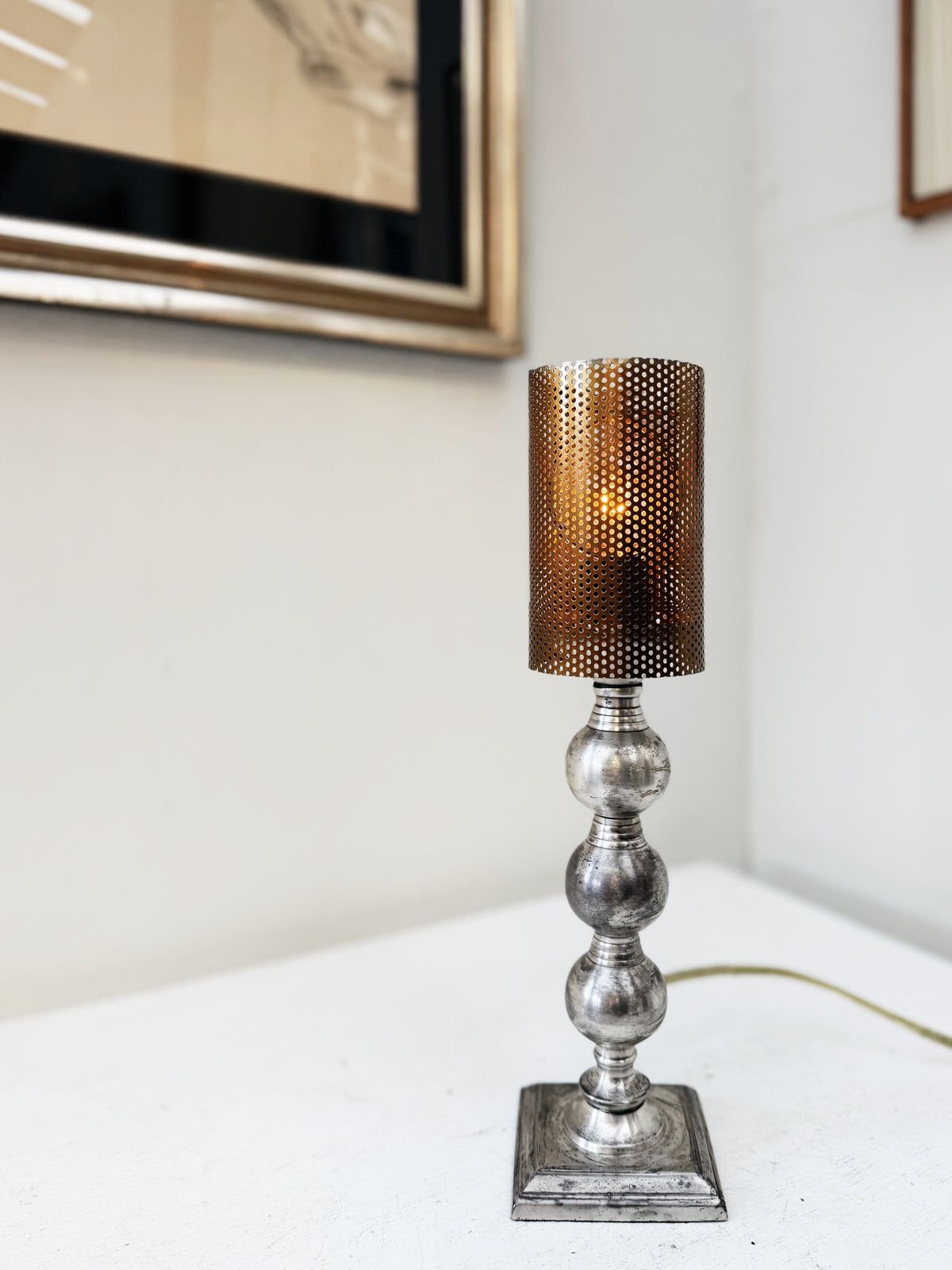 Vintage Nickel Lamp
