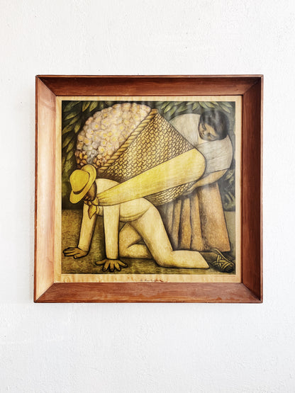 Large Original Diego Rivera Framed Lithogravure