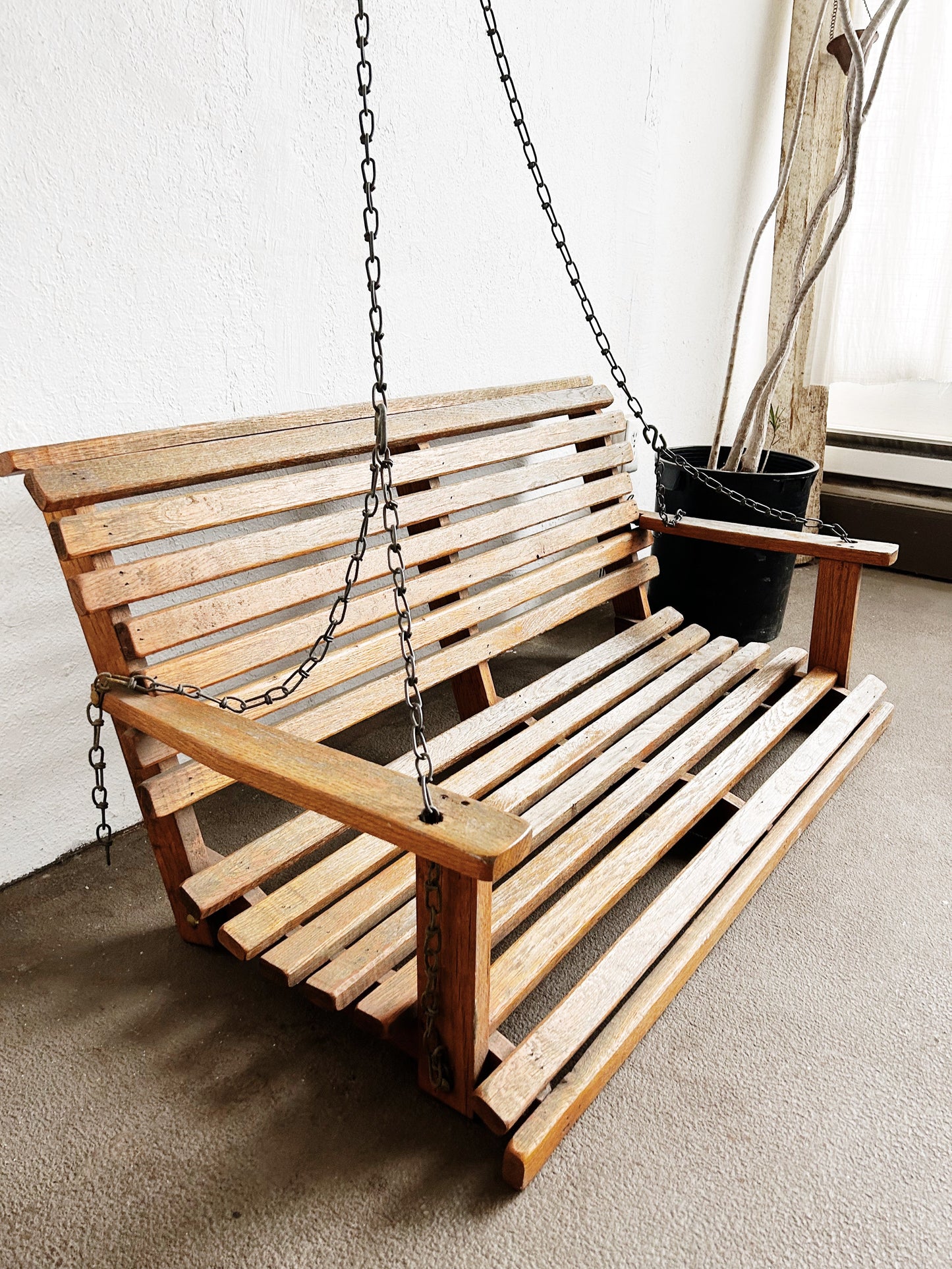 Vintage Sturdy Wood Porch Swing
