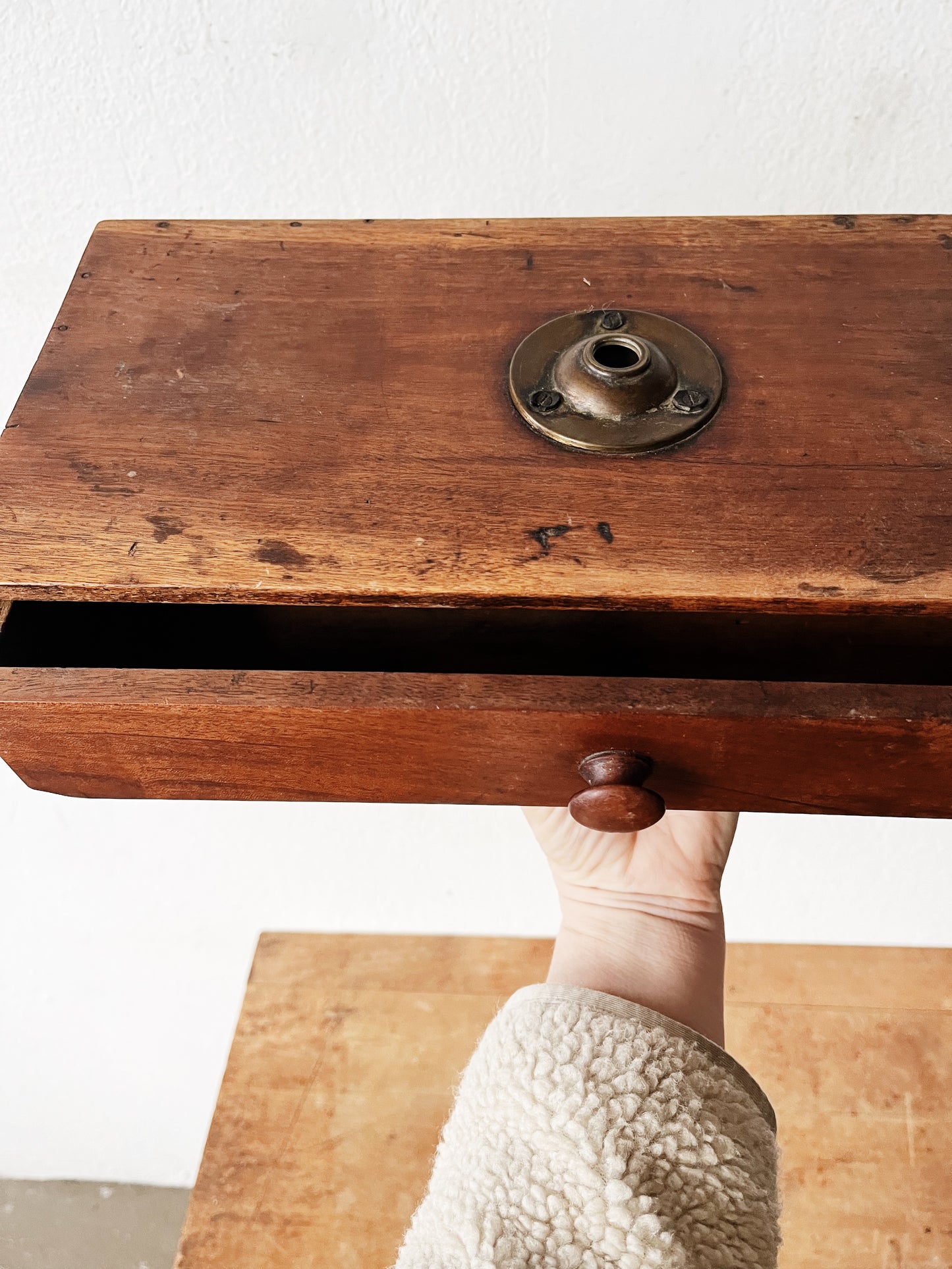 Antique Primitive Box with Drawer