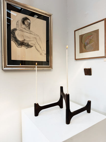 Vintage Wood Candelabra