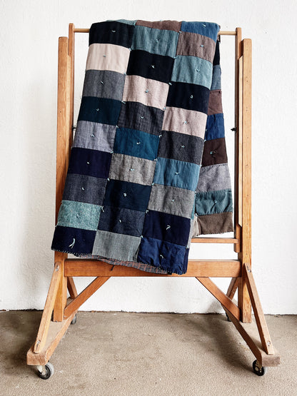 Vintage Wool Patchwork Quilt