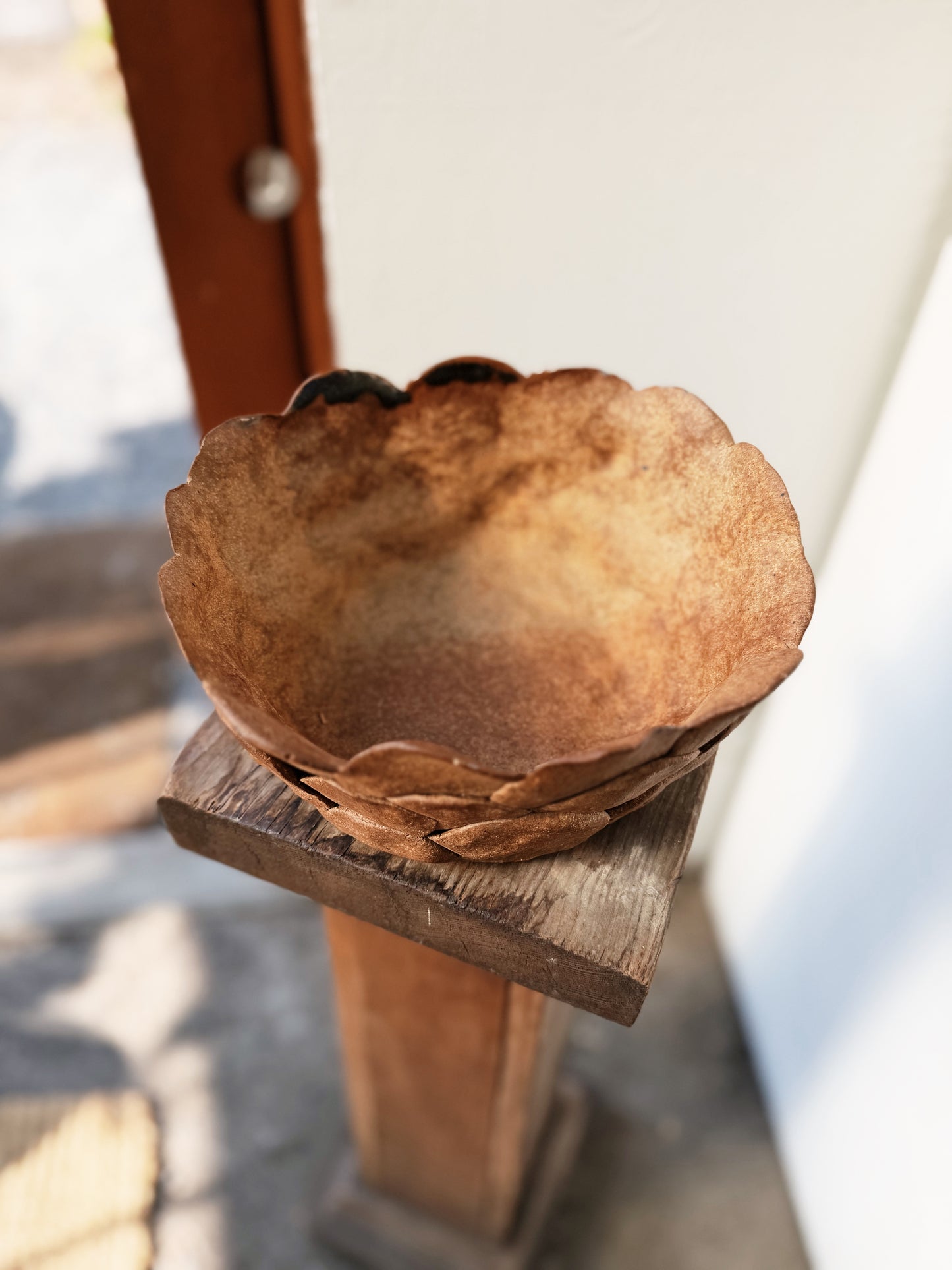 Handmade Scalloped Clay Bowl