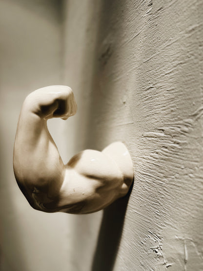 Handmade Ceramic Muscle Arm Hook