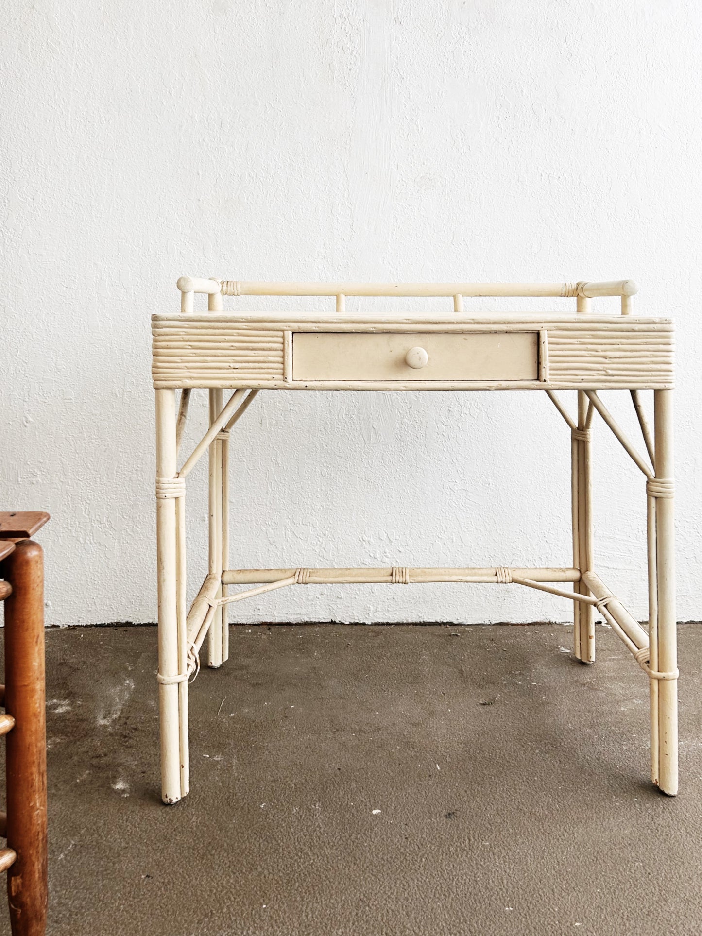 Antique Bamboo and Wood Painted Desk