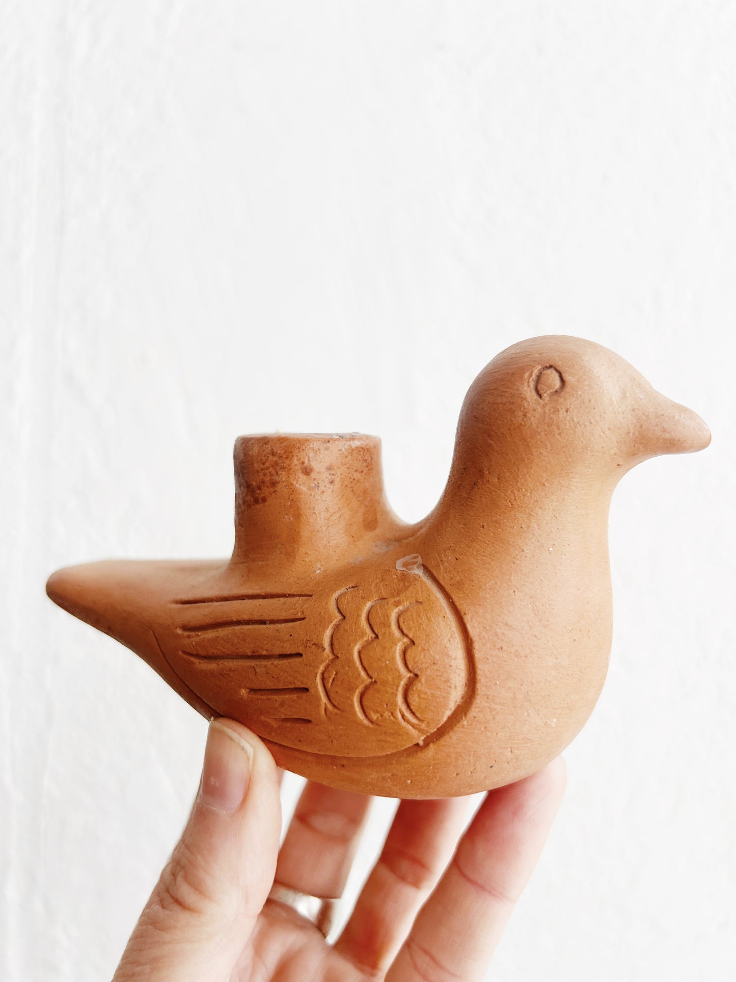 Vintage Terra Cotta Candle Holder Mexico