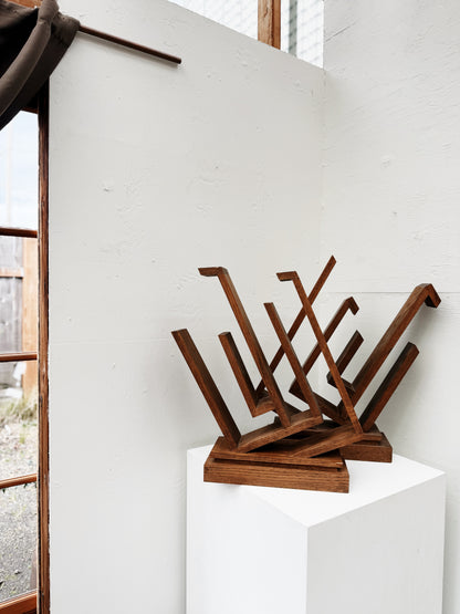 Brutalist Wood Sculpture