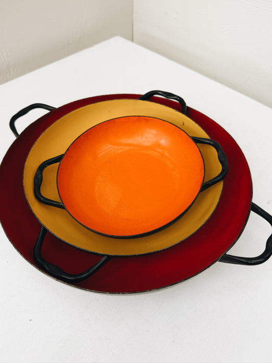 Vintage Huta Selesia Enamel Pans