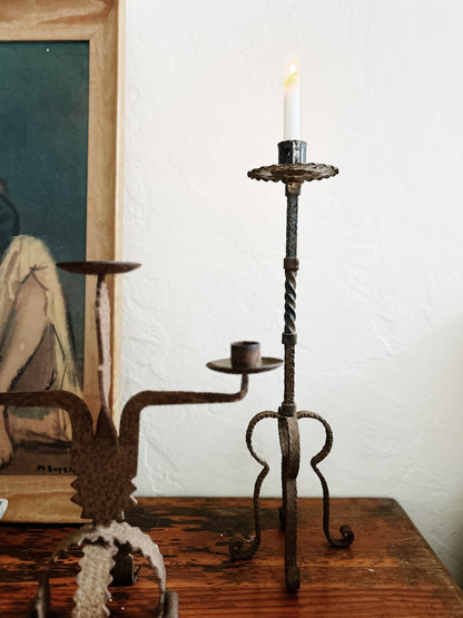 Brutalist Iron Candelabra
