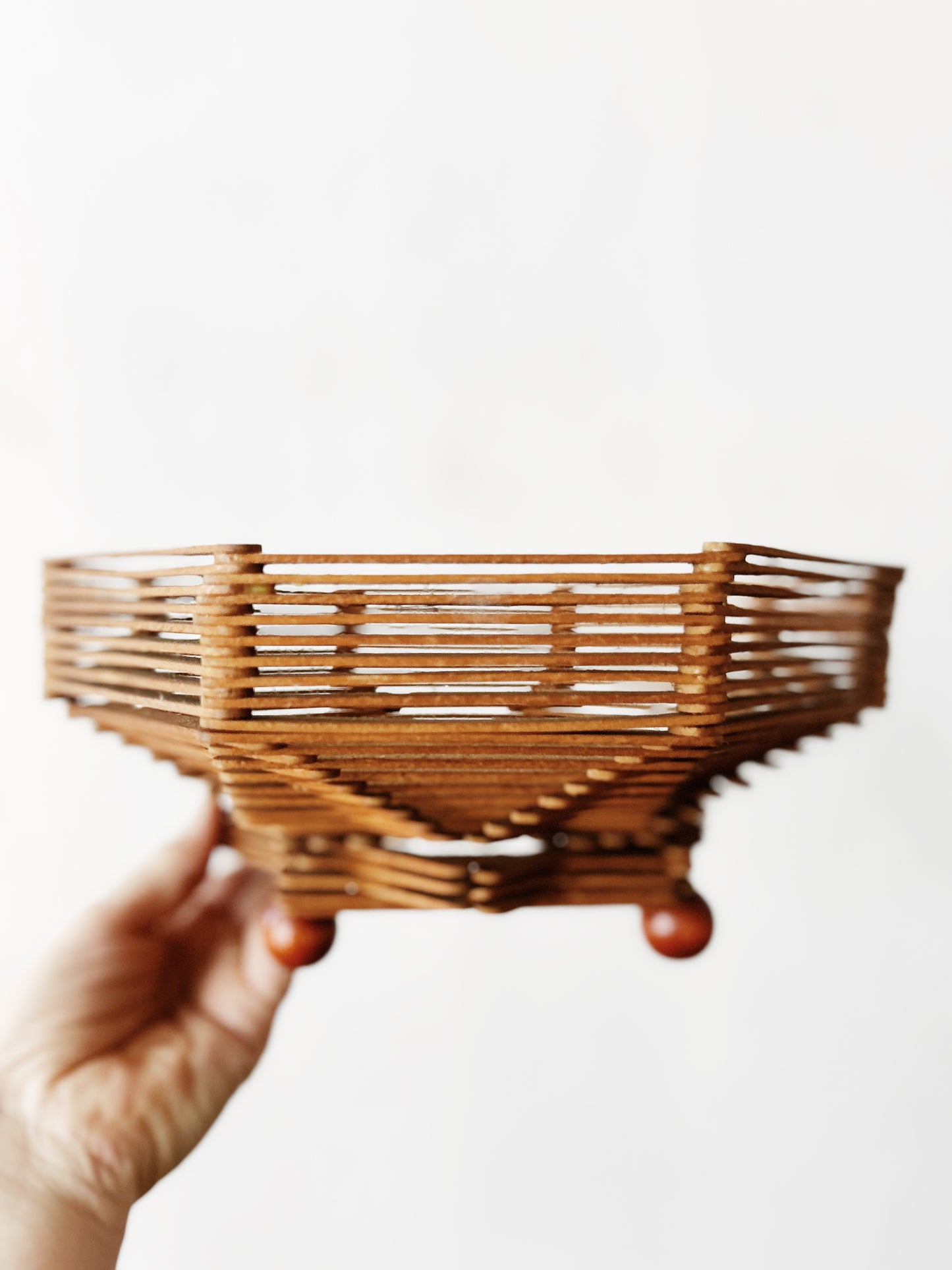 Vintage Handmade Tramp Art Bowl
