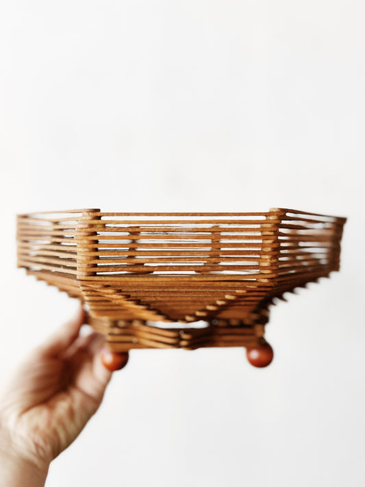 Vintage Handmade Tramp Art Bowl