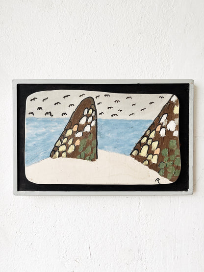 Vintage Allen Cook Ceramic Slab Painting