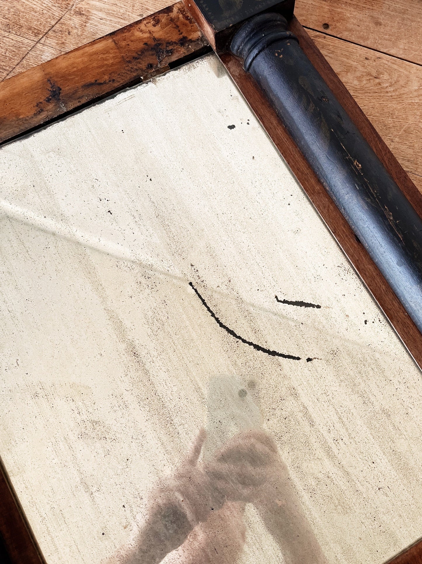 Antique Tole Painted Mirror