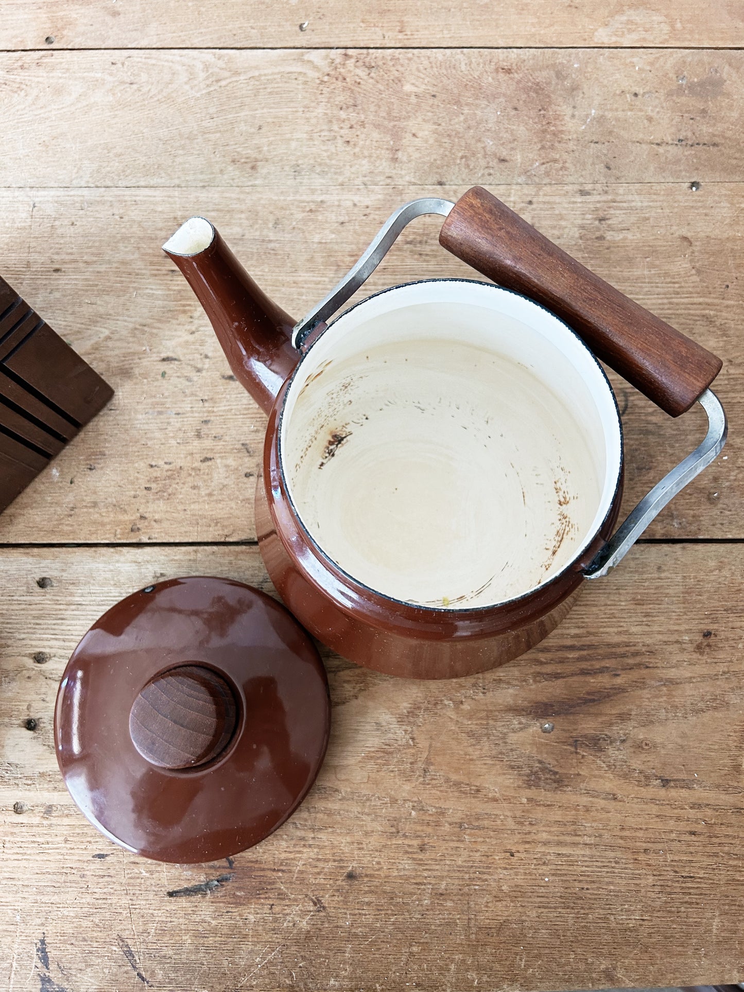 Mid Century Dansk Enamel Tea Kettle