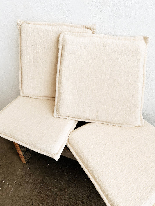 Vintage Pair Handmade Silk Shantung Cushions