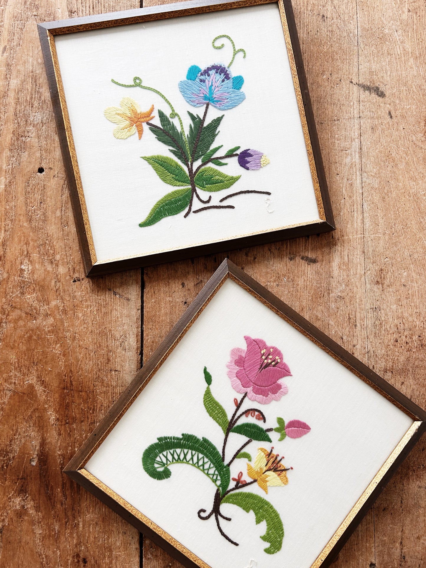 Vintage Framed Embroidery Art