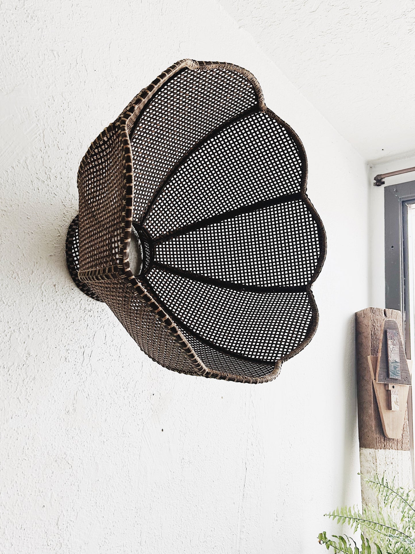 Large Vintage Wicker Shade