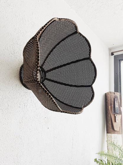 Large Vintage Wicker Shade