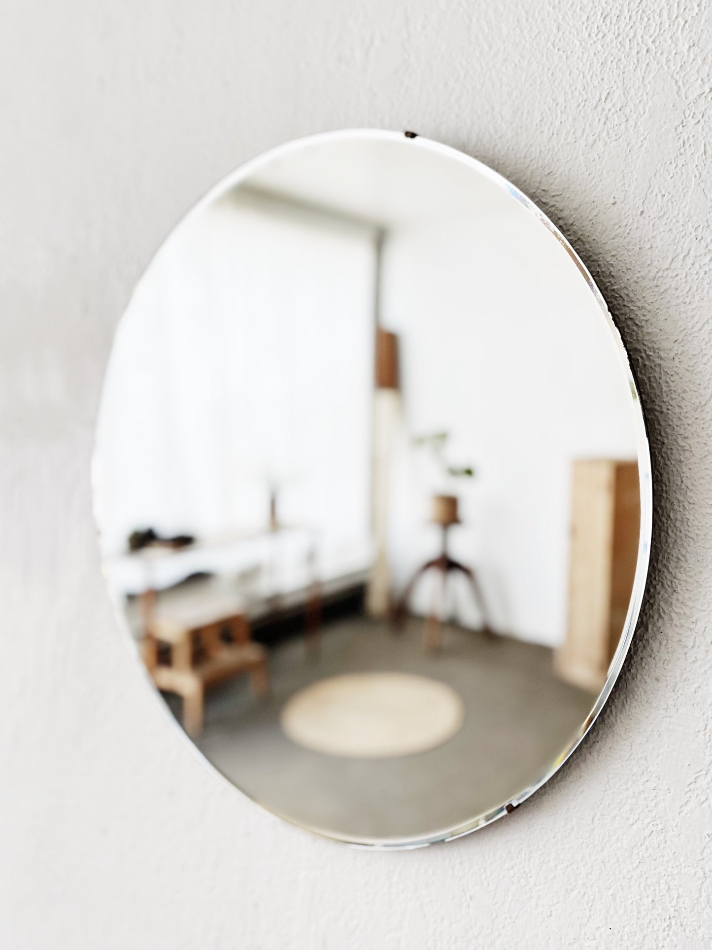Round Industrial Edge Mirror