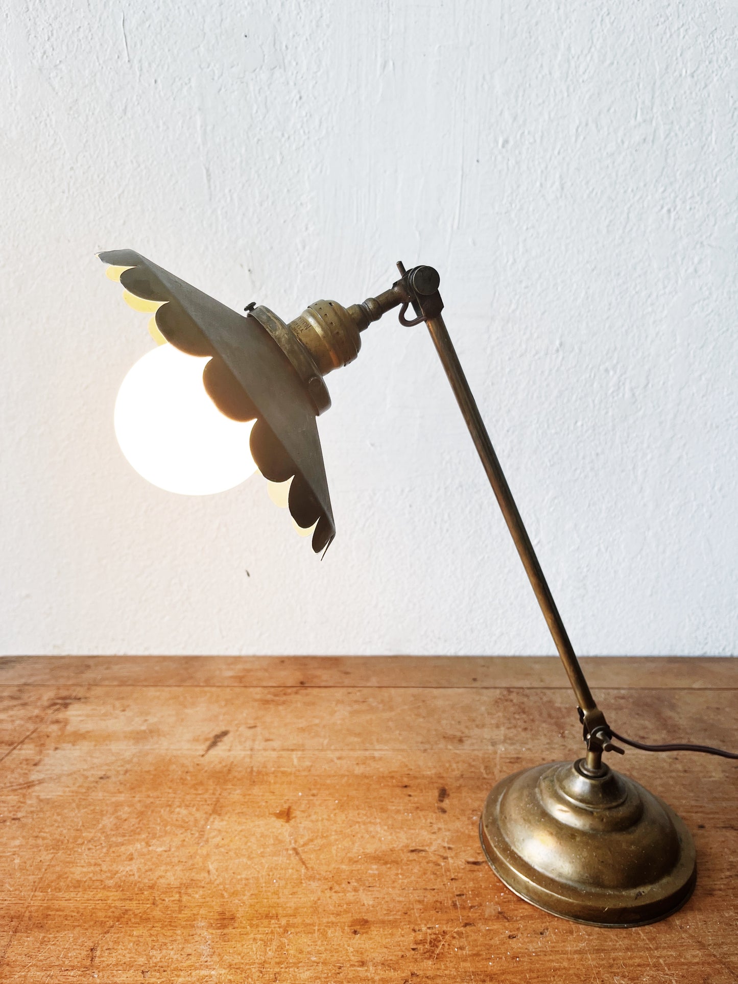 Antique Machine Age Brass Lamp