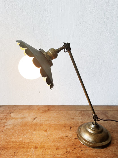 Antique Machine Age Brass Lamp