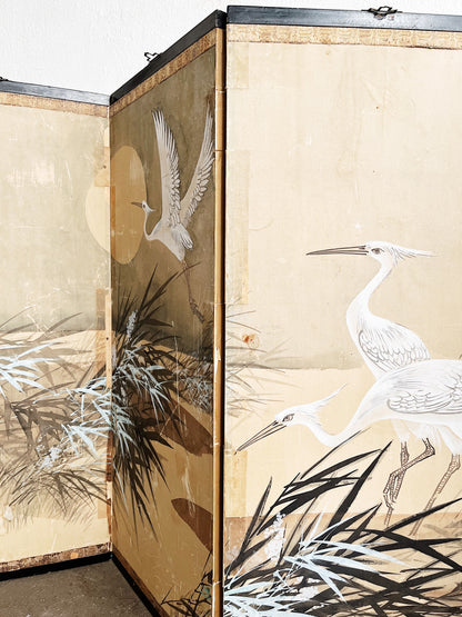 Antique Silk Byobu Screen