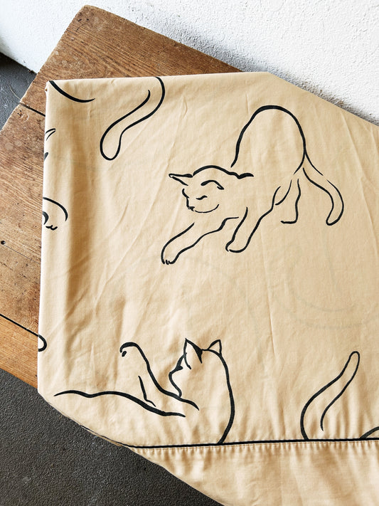 Vintage Alex West 'Whispurr' Queen Sheet Set