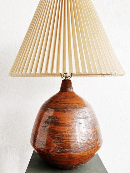 Large Vintage Ceramic Lamp with Shade