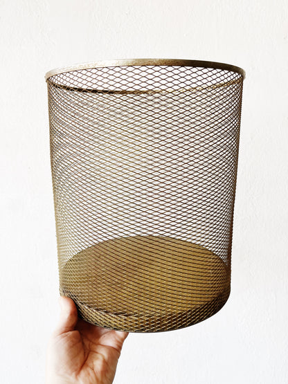Vintage Gold Mesh Basket