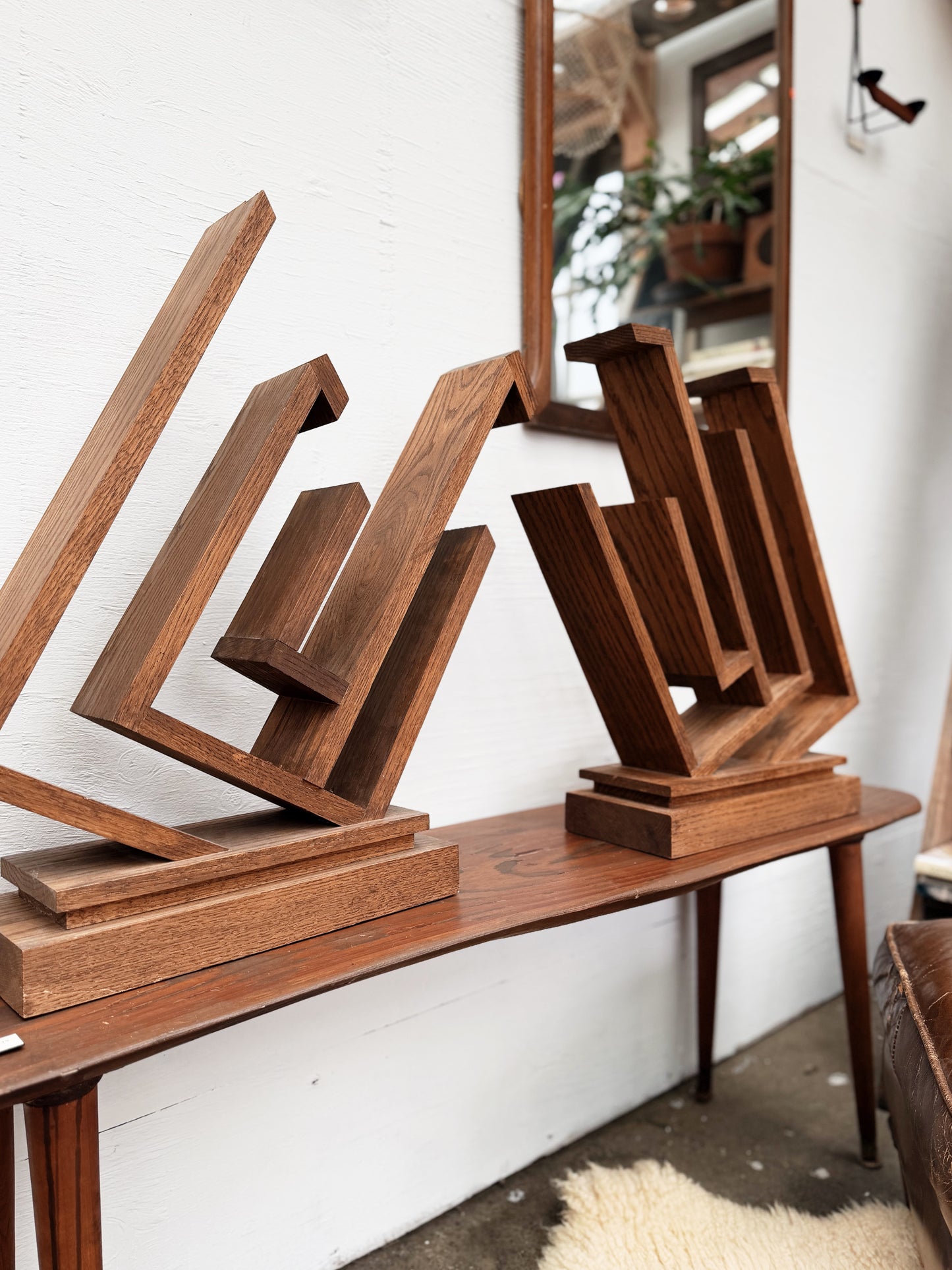 Brutalist Wood Sculpture