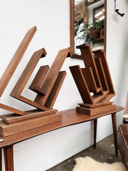 Brutalist Wood Sculpture