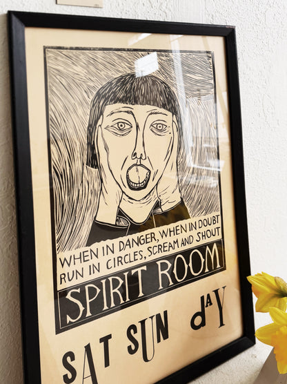 Mare Blocker Original Linoleum Print