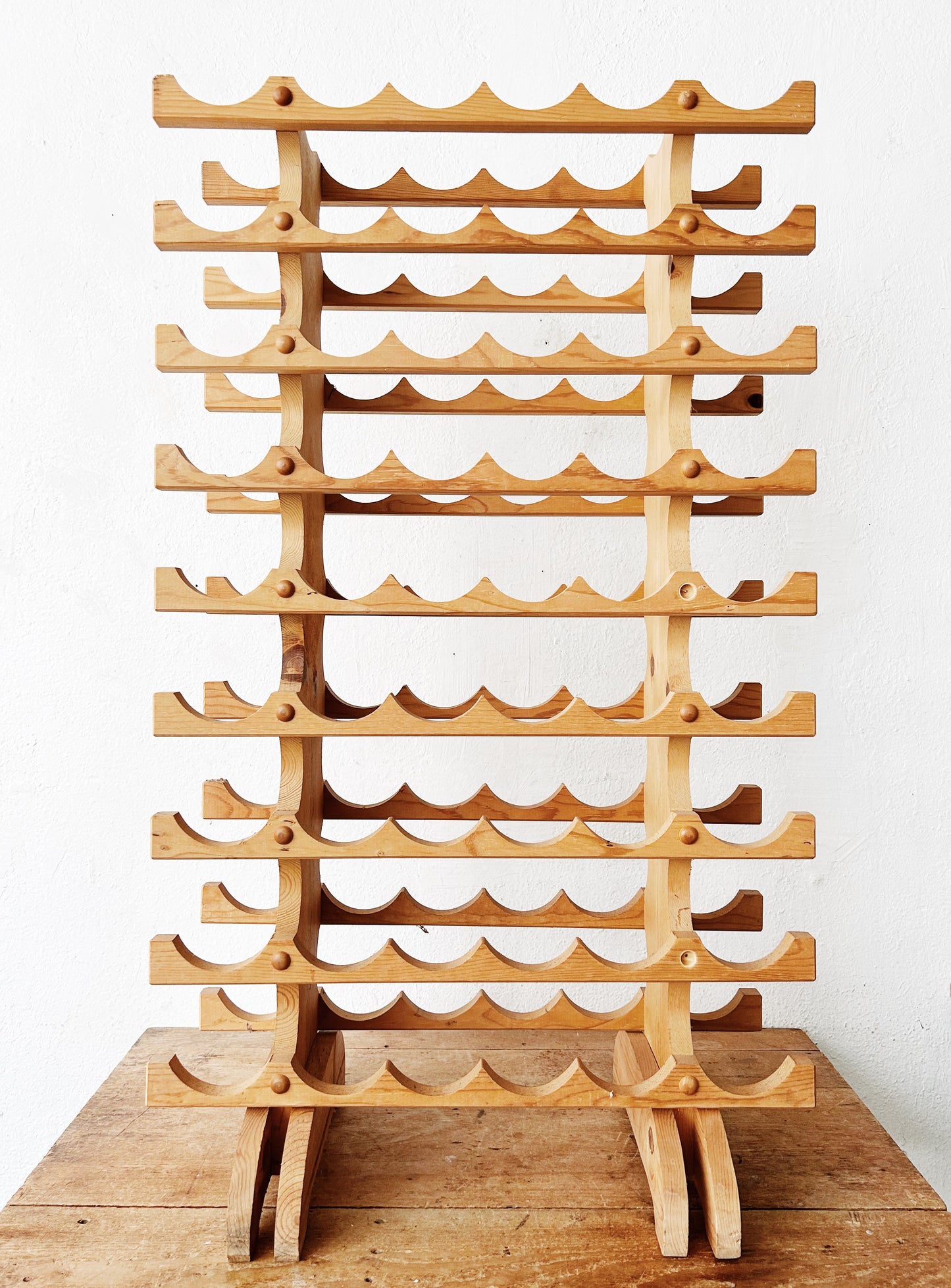 Large Vintage Handmade Wine Rack