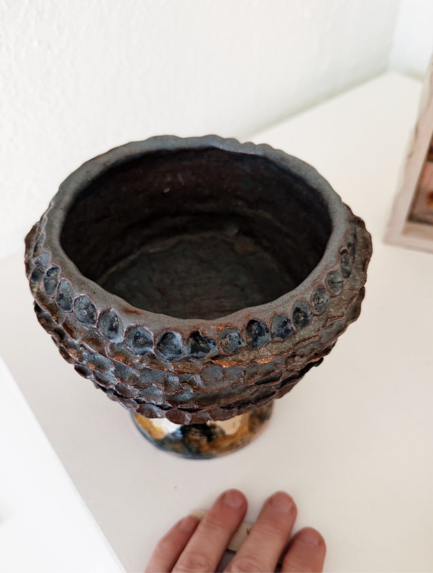 Handmade Pinched Pedestal Dish