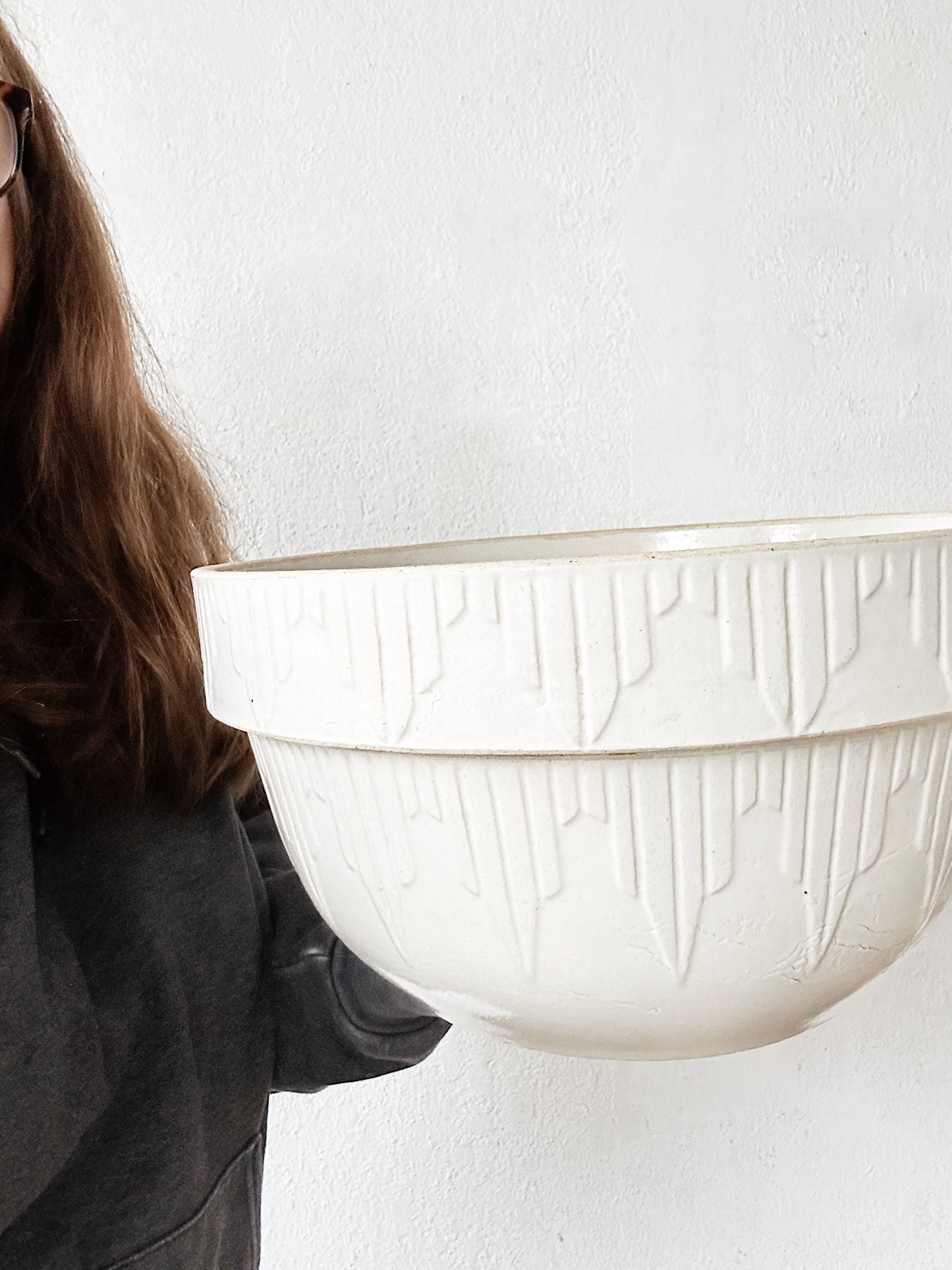 Antique XL Salt Glazed Bowl