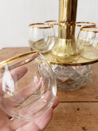 Mid Century Liqueur Decanter Set