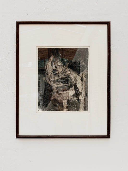 Vintage Modernist Owl Etching