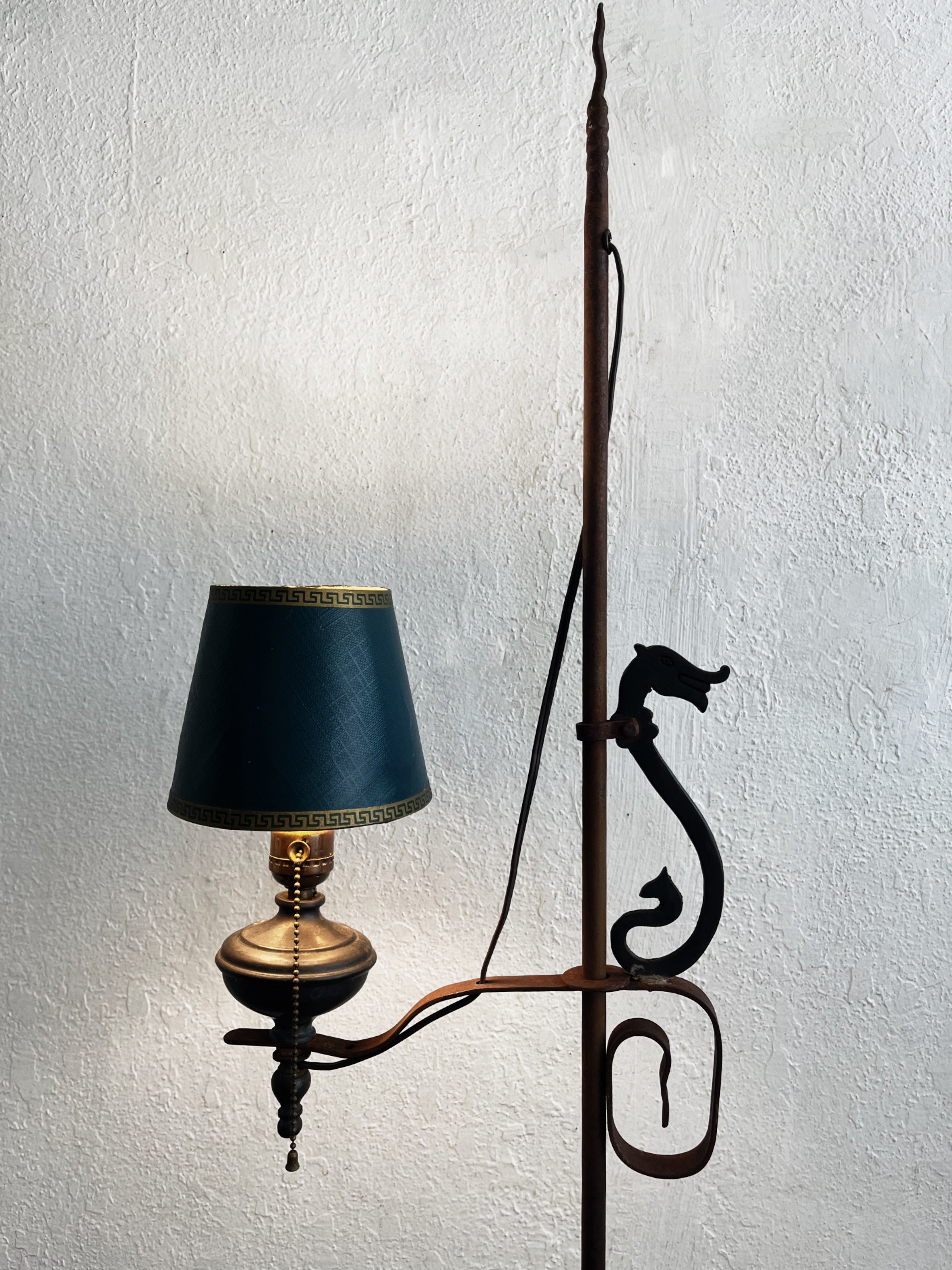 Antique Wrought Iron Floor Lamp - Thumbnail 3